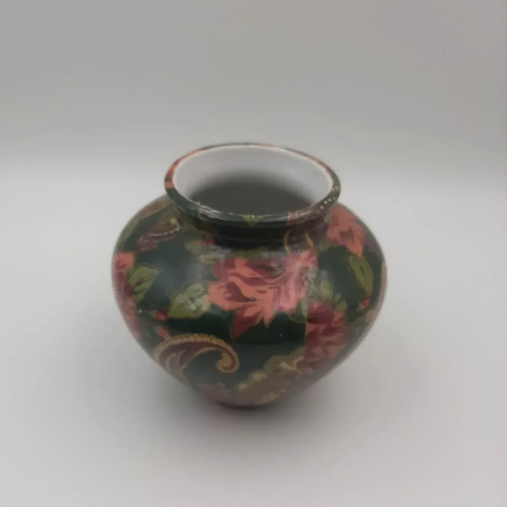 Vintage Hawaiian Print Small Vase